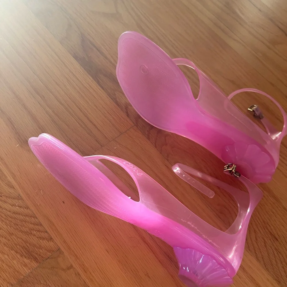 Chloe Pink Jelly Ankle-Strap Sandals - Picture 3 of 4